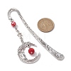 Alloy Moon Pendant Bookmark AJEW-JK00296-05-3