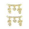 Rack Plating Brass Micro Pave Clear Cubic Zirconia Pendants KK-R157-12A-G-1