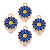 Zinc Alloy Enamel Sunflower Connector Charms ENAM-E011-01KCG-08-2