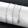 Non-Tarnish 304 Stainless Steel Dapped Chain Necklace for Men Women NJEW-E076-02P-4