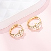 Cross 925 Sterling Silver Micro Pave Clear Cubic Zirconia Hoop Earrings EJEW-K317-06G-1