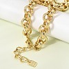 12MM Brass Textured Rolo Chain Necklaces NJEW-L013-08G-1
