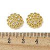 Brass Clear Cubic Zirconia Bead Caps KK-A236-15C-G-2