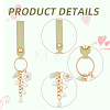 2Pcs Alloy Enamel Sakura Pendant Keychain HJEW-CP0001-12-6