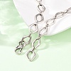 Vintage 304 Stainless Steel Rhombus Link Mixed Chain Necklaces NJEW-C115-08AS-3