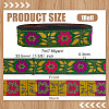 Ethnic Style Floral Pattern Embroidery Polyester Ribbons OCOR-WH0104-04B-2