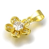 Flower Rack Plating Brass Micro Pave Cubic Zirconia Pendant KK-H485-01G-06-2