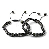 Adjustable Natural Dragon Blood and Non-magnetic Synthetic Hematite Braided Bead Bracelets BJEW-Z090-01L-4