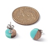 Resin & Wood Stud Earrings EJEW-JE05284-2