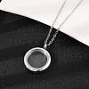 304 Stainless Steel Visible Flat Round Locket Pendant Pet Urn Ashes Necklaces LS-NJEW-S455-08P-3