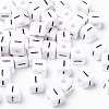 Letter Acrylic European Large Hole Beads OPDL-R050-10mm-I-1