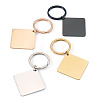 4Pcs 4 Styles Stainless Steel Keychains KEYC-TA0004-81C-2