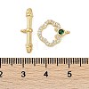 Brass Micro Pave Clear Cubic Zirconia Toggle Clasps KK-K391-15G-4