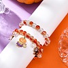 2Pcs Spray Painted Crackle Glass Round Beads Stretch Bracelets BJEW-JB12484-03-1