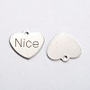 Non-Tarnish Stainless Steel Heart Pendants STAS-L165-C26-2