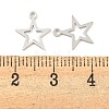925 Sterling Silver Hollow Star Charms STER-B005-38P-3