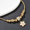 European Style Polymer Clay Rhinestones & 201 Stainless Steel & Natural Shell Charm Bracelets BJEW-G765-03G-01-2