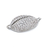 Rack Plating Brass Micro Pave Clear Cubic Zirconia Shell Shaped Connector Charms KK-A234-078P-2