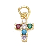 Brass Micro Pave Cubic Zirconia Pendants KK-A293-20G-03-1