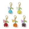 Fruit & Flowers Glass Seed Beads Pendant Decorations HJEW-MZ00407-2