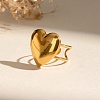 304 Stainless Steel Box Cuff Rings for Women RJEW-M074-02B-G-1