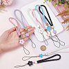 8Pcs 8 Style PU Leather Lanyard Wrist Strap Phone Flower & Star Charms Straps AJEW-CP0005-67-3