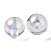 UV Plating Rainbow Iridescent Acrylic Beads PACR-E001-06-3