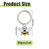 20Pcs Alloy Enamel Bees Keychain KEYC-FH00099-2