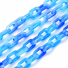 Two Tone Spray Painted Handmade Transparent Acrylic Cable Chains X-TACR-T022-02B-1