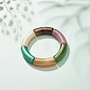 Acrylic Curved Tube Chunky Stretch Bracelet for Women BJEW-JB08285-3