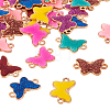  32Pcs 8 Colors Alloy Enamel Connector Charms ENAM-TA0001-70-9