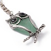 Owl Natural Green Aventurine Pendant Keychain KEYC-G056-01AS-03-5