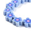 Handmade Flower Printed Polymer Clay Beads Strands CLAY-M003-07-4