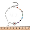 7 Chakra Gemstone Beaded Chain & 304 Stainless Steel Paperclip Chain Bracelets BJEW-JB14411-01-4