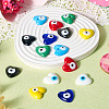 Cheriswelry 16Pcs 8 Colors Handmade Evil Eye Lampwork Pendants LAMP-CW0001-08-13