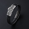 Punk Braided PU Leather Cord Bracelets XB8582-3-1