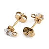 Ion Plating(IP) 304 Stainless Steel Cubic Zirconia Stud Earring Findings STAS-P373-06A-04-2