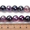 Electroplated Natural Agate Beads Strands G-B191-A07-10mm-10-5