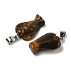 Natural Tiger Eye Pendants G-B127-10P-12-3