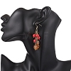 Synthetic Turquoise & Acrylic Leaf Dangle Earrings EJEW-JE06836-01-2