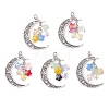 5Pcs Alloy Glass Pendants PALLOY-JF05202-1