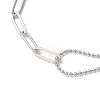 Heart 304 Stainless Steel Charm Bracelets BJEW-JB13110-3