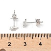 925 Sterling Silver Clear Cubic Zirconia Stud Earrings EJEW-Q032-01F-P-5