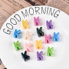 UV Plating Opaque Acrylic European Beads OACR-M027-03K-1