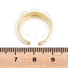 Brass Enamel Cuff Open Rings RJEW-P190-01G-01-5
