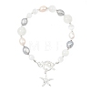 ABS Plastic Imitation Pearl & Natural Cultured Freshwater Pearl & Selenite Beaded Bracelets for Women BJEW-JB13802-3