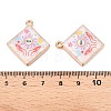 Printed Rack Plating Alloy Enamel Pendants ENAM-T020-05B-3