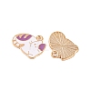 Light Gold Plated Alloy Enamel Pendants ENAM-Z017-13KCG-02-2