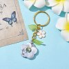 Flower Acrylic Imitation Gemstone Pendant Keychain KEYC-JKC00692-05-3