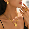 Stainless Steel Teardrop Necklace & Earrings & Ring Sets for Women EE9030-4